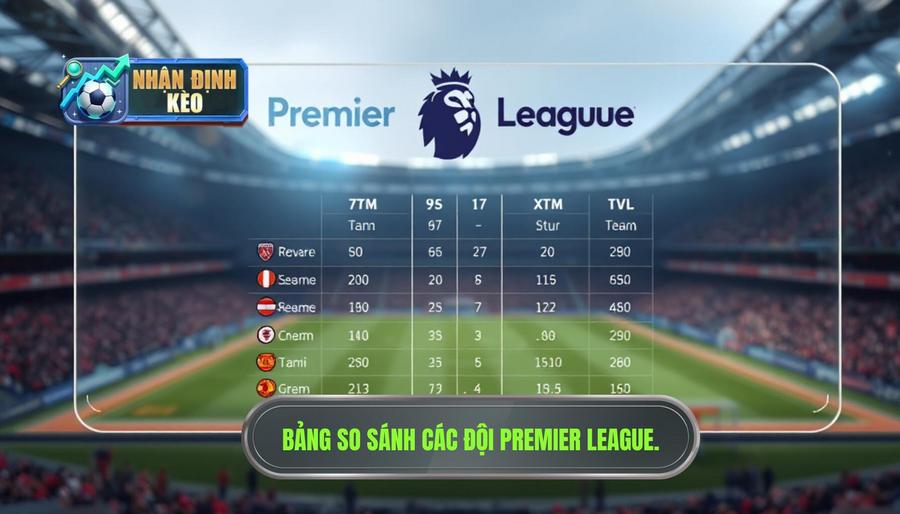 Bảng so sánh các đặc điểm của nhóm đội tại Premier League Bảng so sánh các đặc điểm của nhóm đội tại Premier League