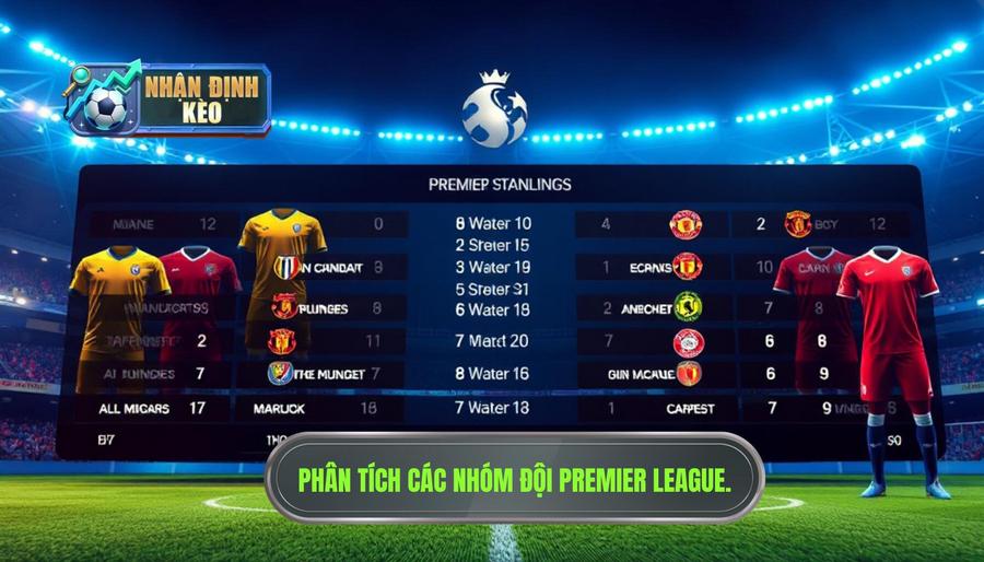 Bảng phân tích nhóm đội bóng tại Premier League Bảng phân tích nhóm đội bóng tại Premier League